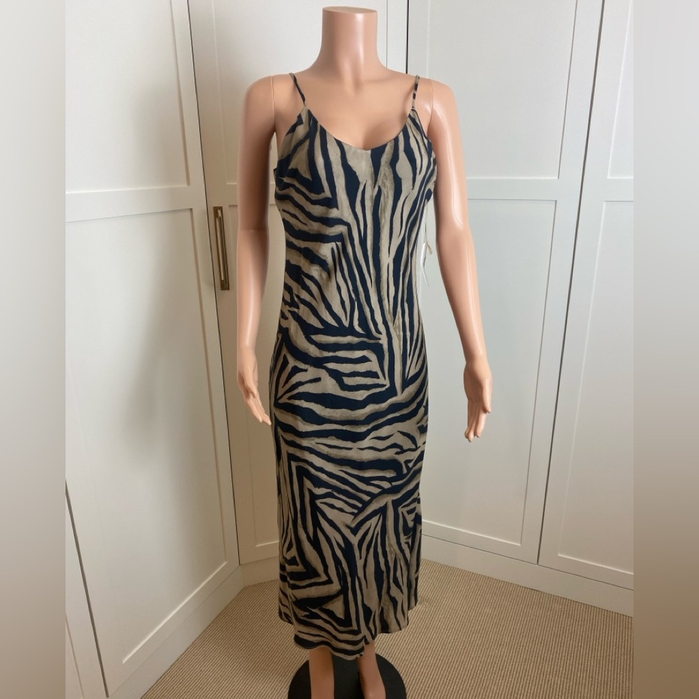Fifteen Twenty Zebra Print Midi Dress